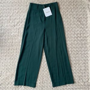 DVF High Waisted Trouser Pants Culotte Hunter Green